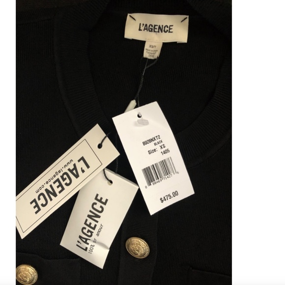 L'AGENCE Toulouse Cardigan  black - Picture 6 of 9